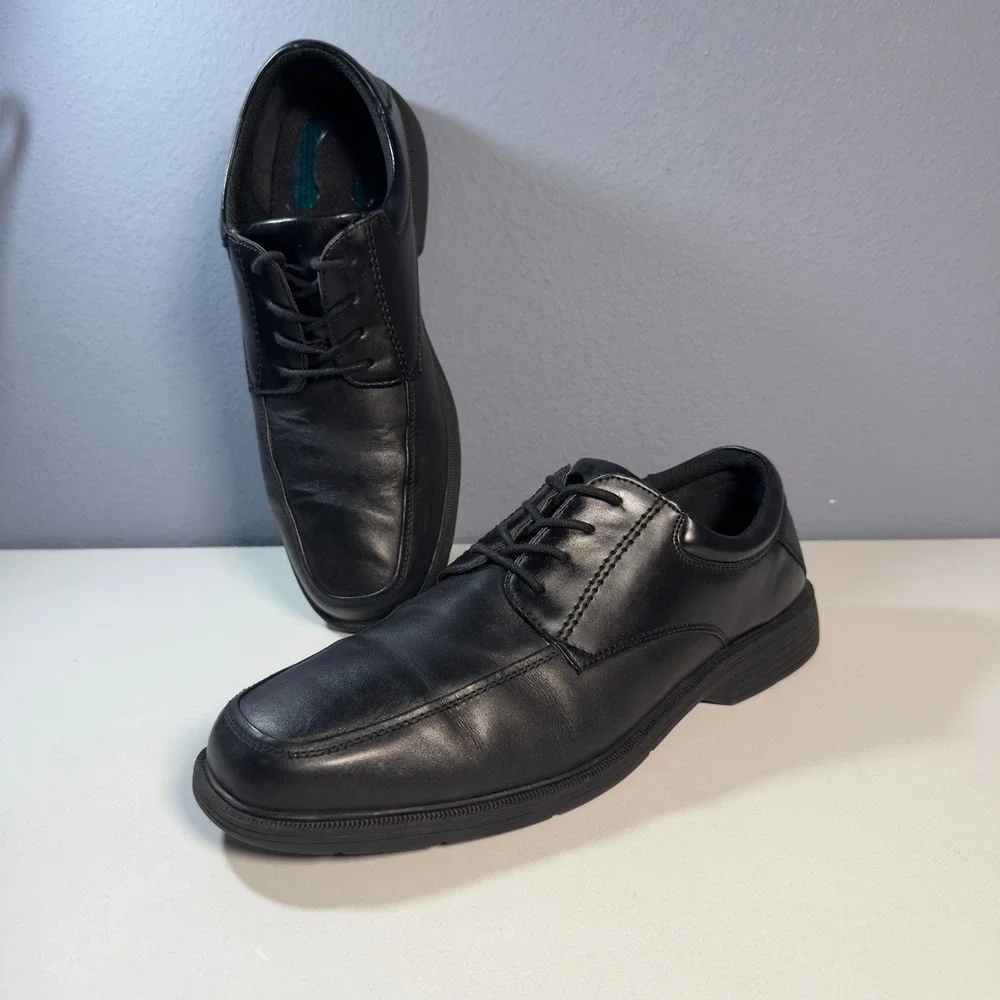 Nunn‎ Bush Bicycle Toe Oxford Mens 12M Black Excellent Leather Lace Up 81822-101